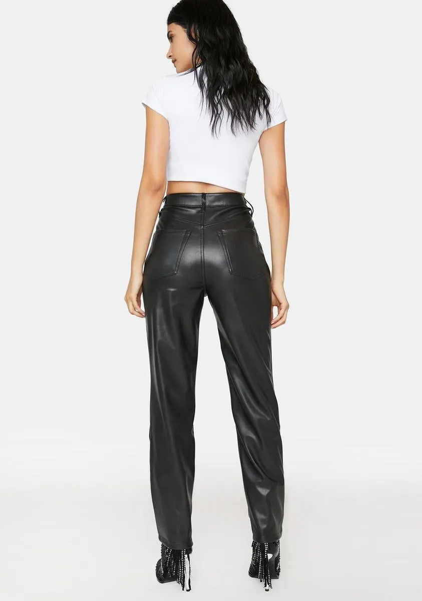 Rou Faux Leather Straight Leg Pants sold by Dolls Kill product image thumbnail 4