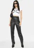 Rou Faux Leather Straight Leg Pants sold by Dolls Kill