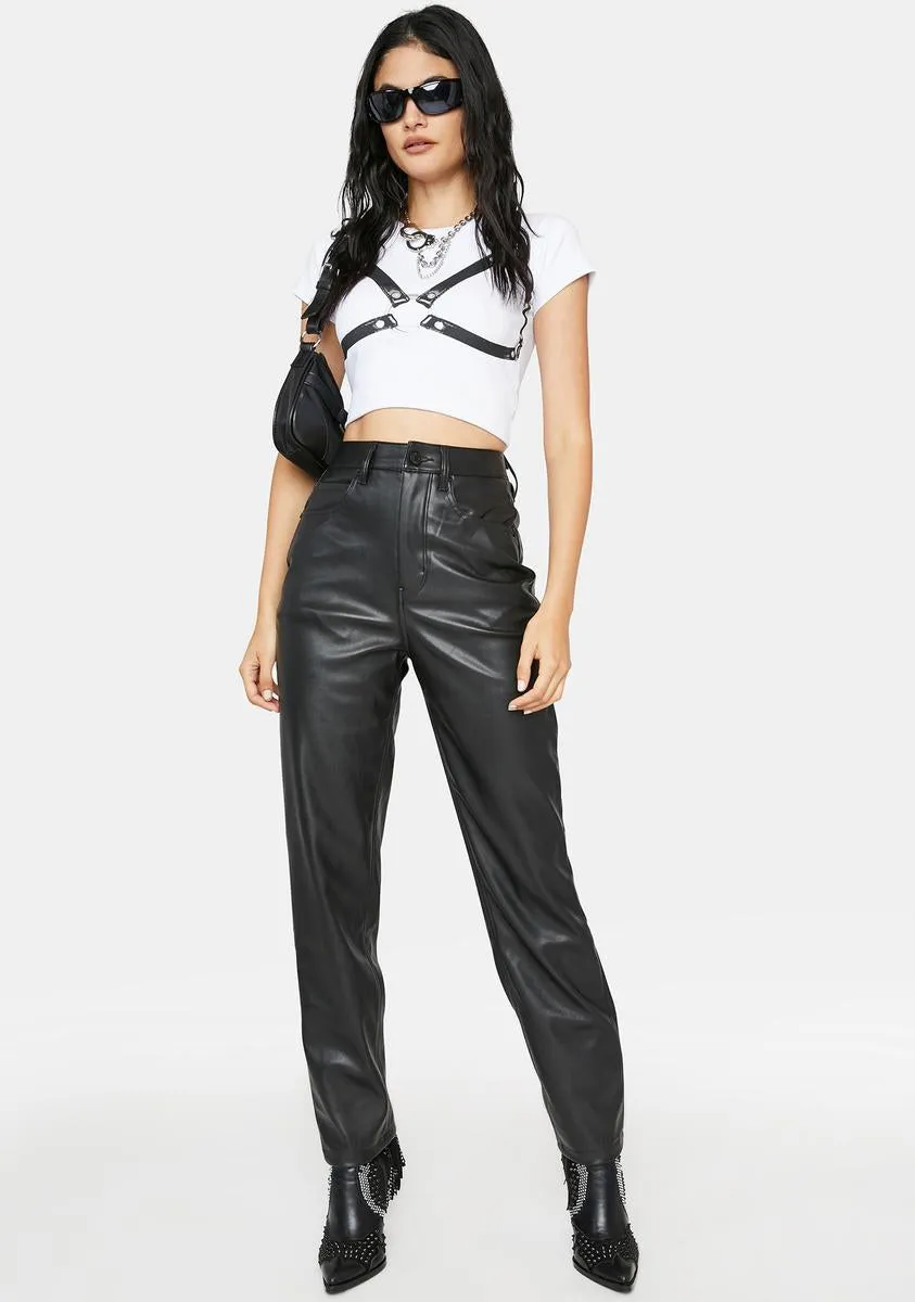 Rou Faux Leather Straight Leg Pants sold by Dolls Kill product image thumbnail 3