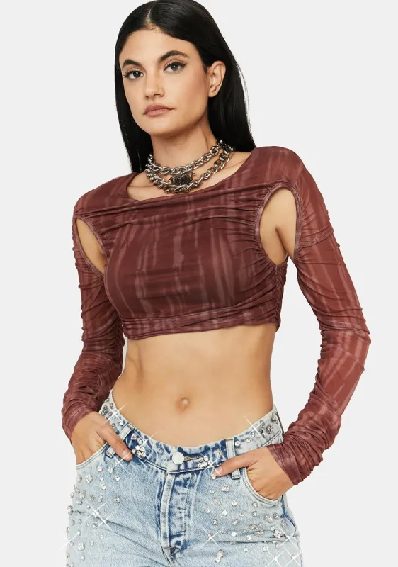 Get On The List Long Sleeve Crop Top sold by Dolls Kill