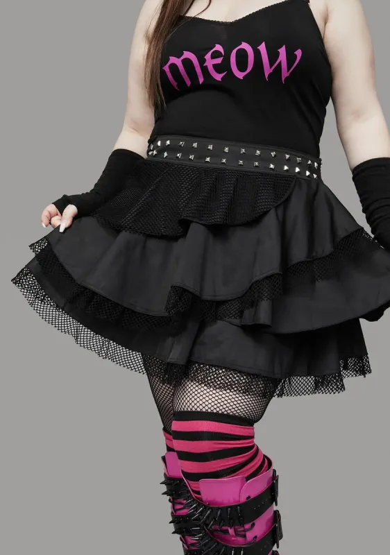 Miss Shadow Dancer Layered Ruffle Skirt sold by Dolls Kill