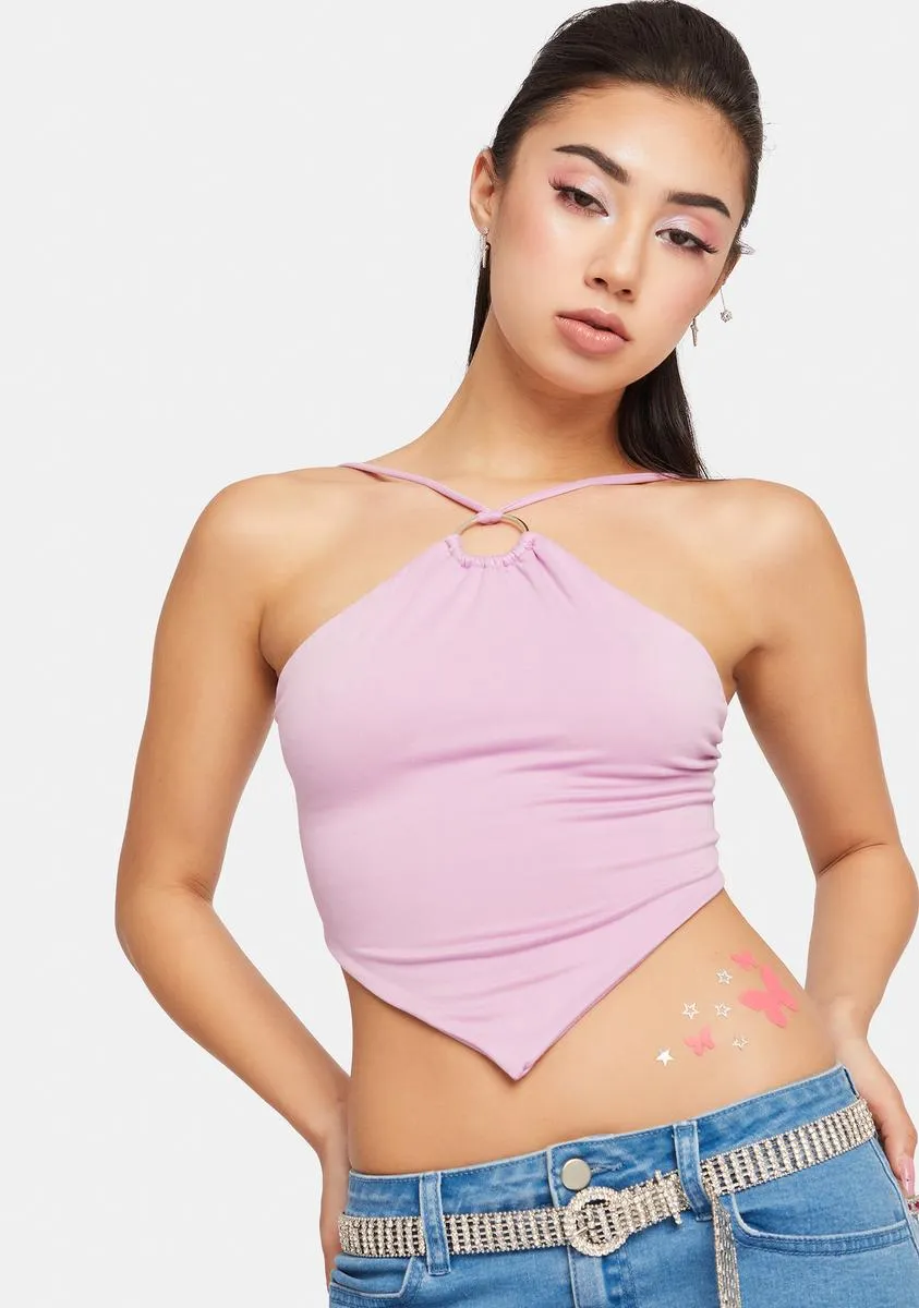 Lavender Look My Way Halter Scarf Top sold by Dolls Kill