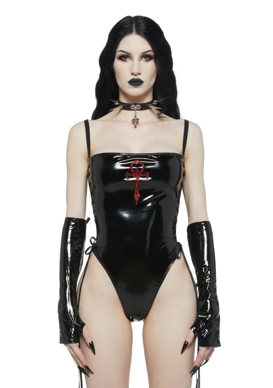 Eternal Connections Vinyl Bodysuit sold by Dolls Kill
