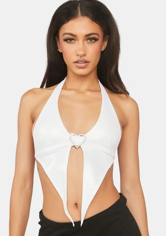 Ivory Hardly Yours Halter Top sold by Dolls Kill