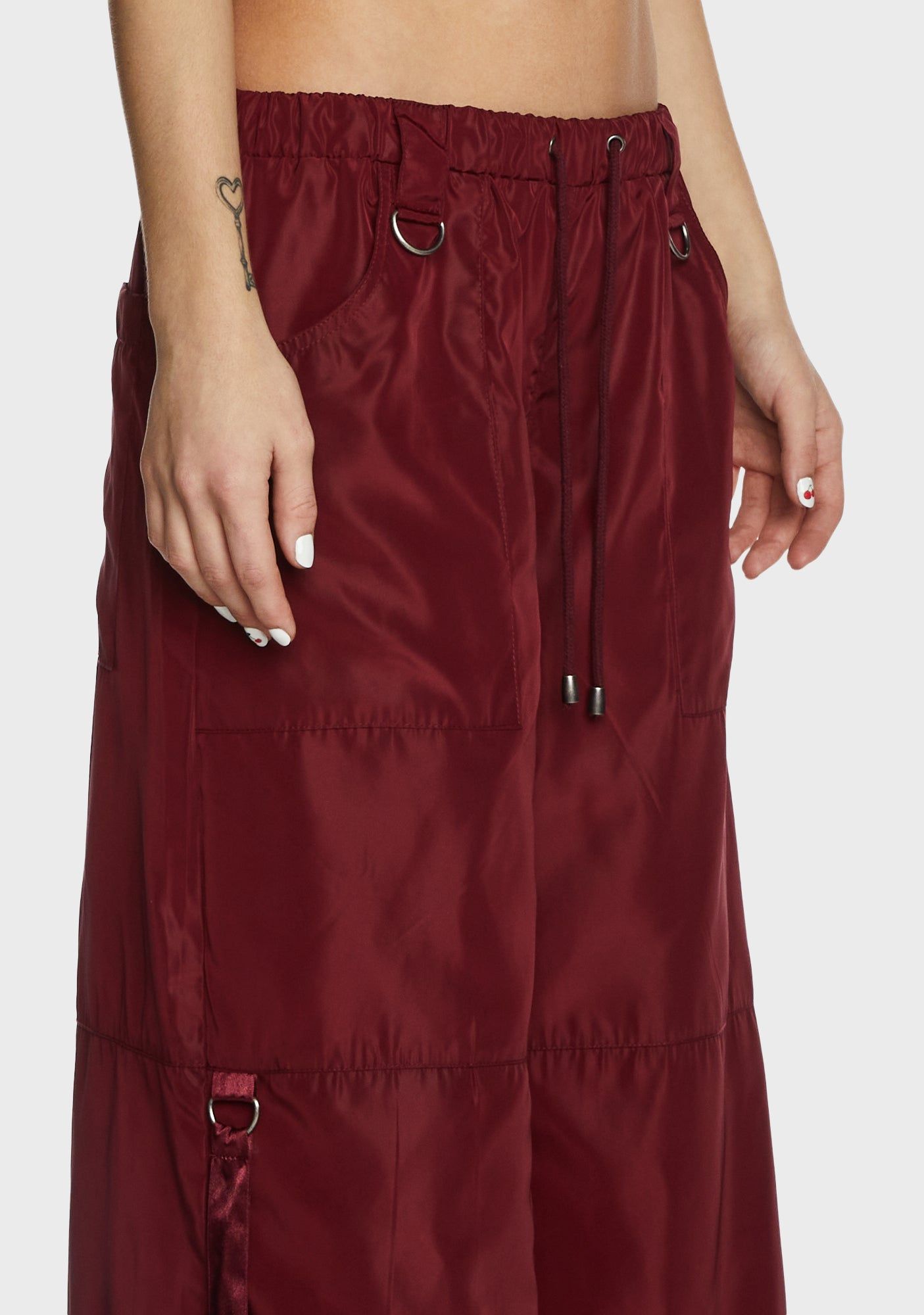 Punk Cred Wide Leg Pants - Maroon sold by Dolls Kill product image thumbnail 2