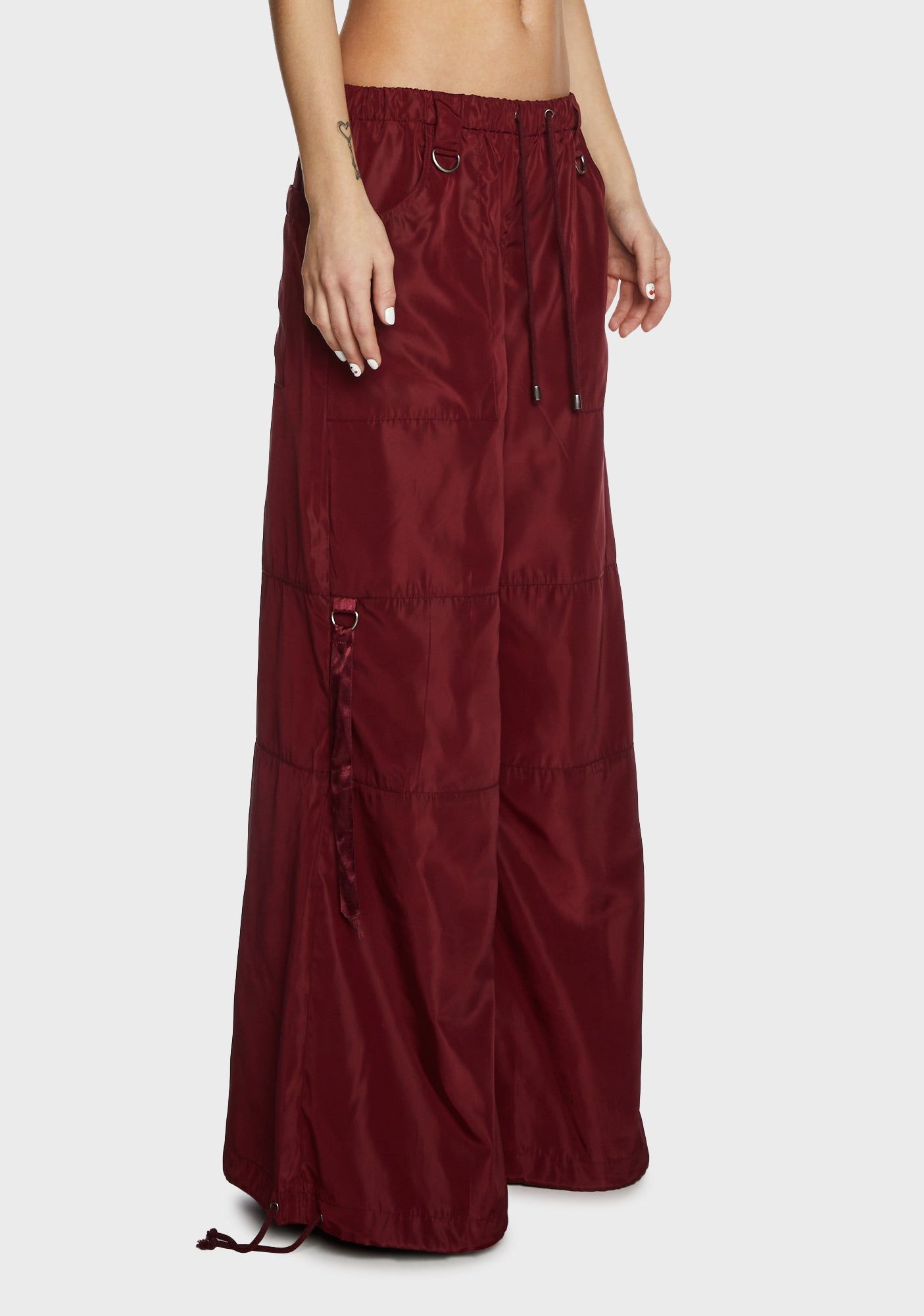 Punk Cred Wide Leg Pants - Maroon sold by Dolls Kill product image thumbnail 3