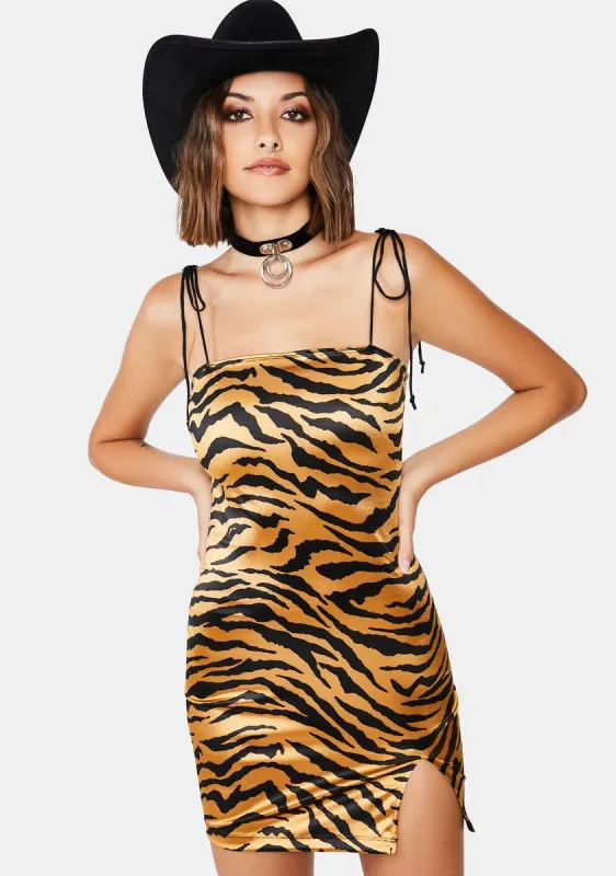 Gold Tiger Verso Mini Dress sold by Dolls Kill