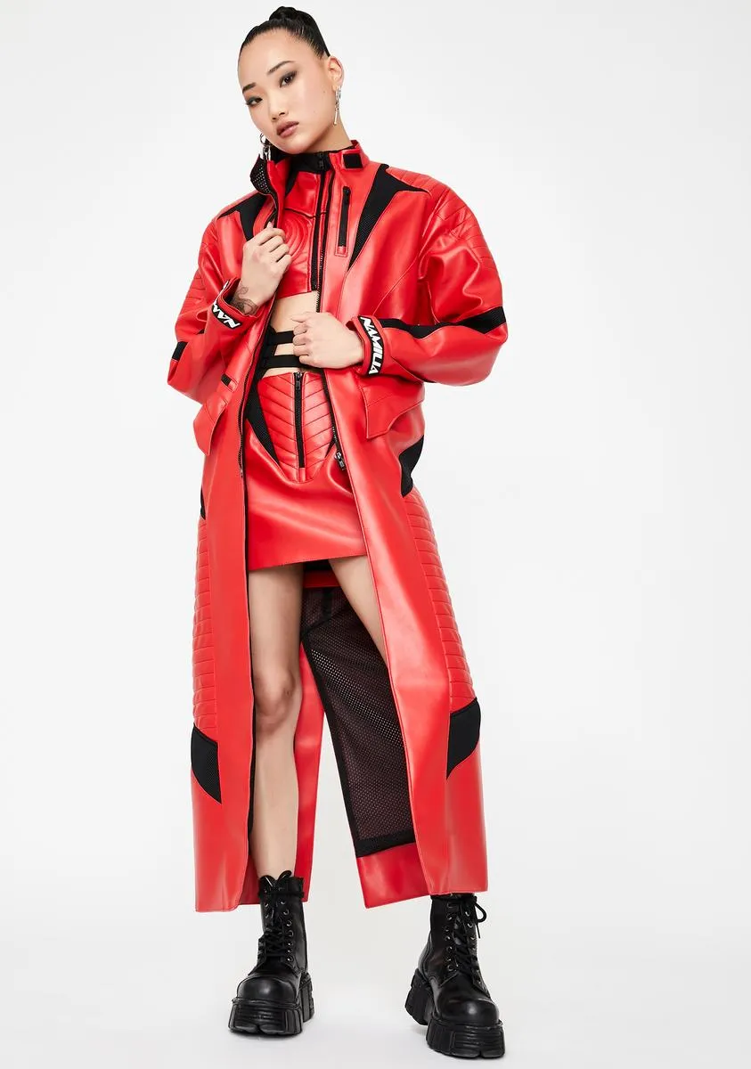 Red Motocross Long Coat sold by Dolls Kill product image thumbnail 2