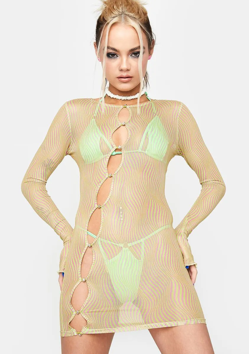 In A Daze Mesh Mini Dress sold by Dolls Kill