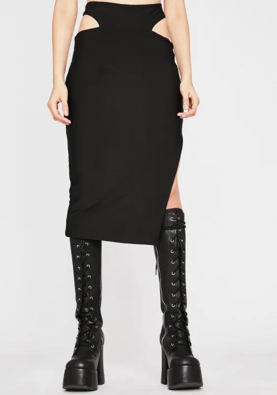 Midnight Ridin' Midi Skirt sold by Dolls Kill
