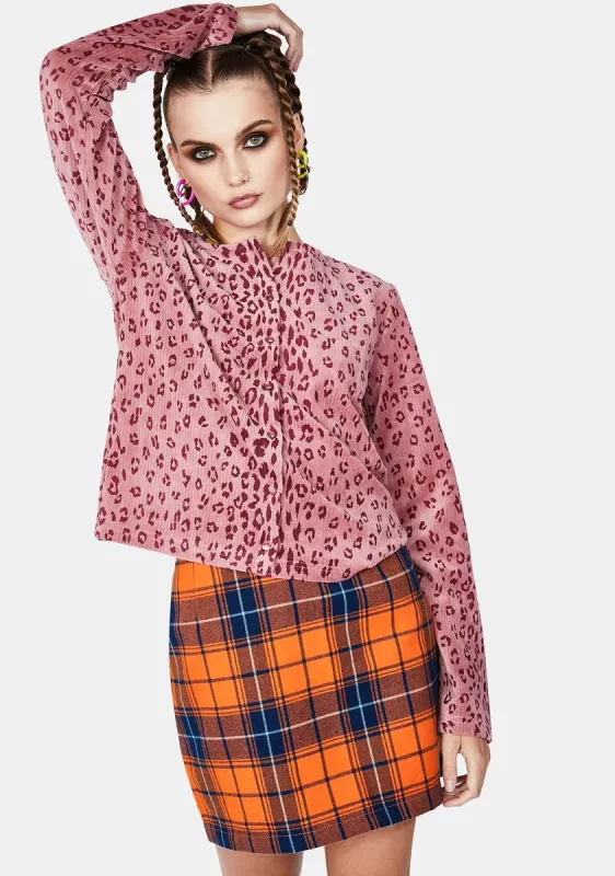 Orange Plaid Mini Skirt sold by Dolls Kill