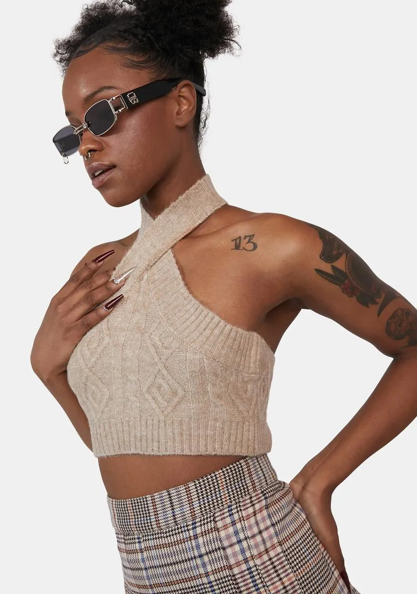 X Iris Oatmeal Cable Knit Asira Top sold by Dolls Kill product image thumbnail 2