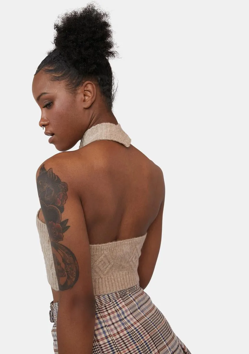 X Iris Oatmeal Cable Knit Asira Top sold by Dolls Kill product image thumbnail 4