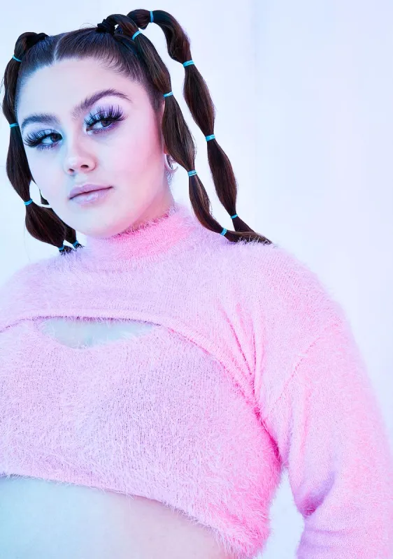 Her Sugar Coated Dreams Fuzzy Shrug sold by Dolls Kill