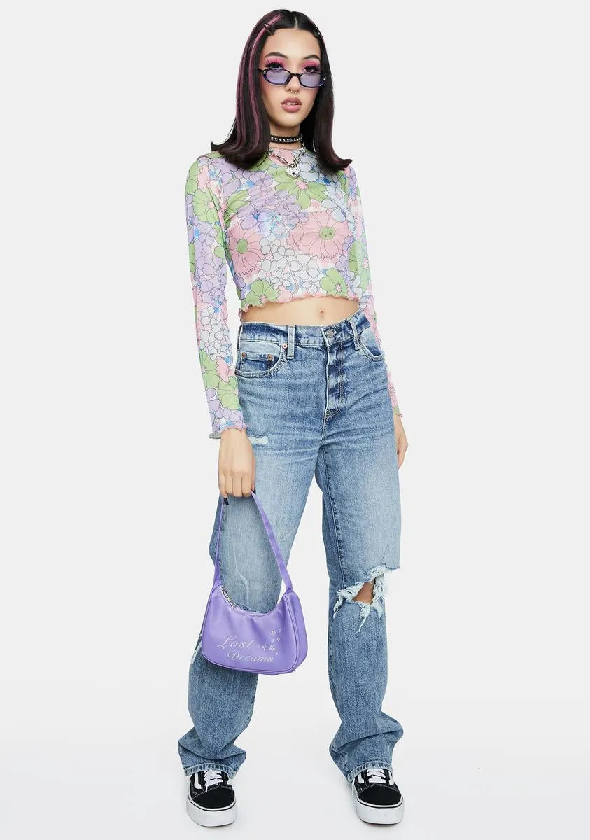 Floral Mesh Gingham Top sold by Dolls Kill product image thumbnail 3