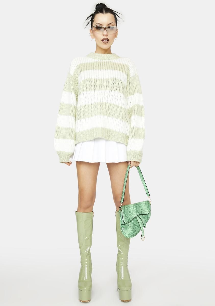 You Got Me Babe Striped Sweater sold by Dolls Kill product image thumbnail 3