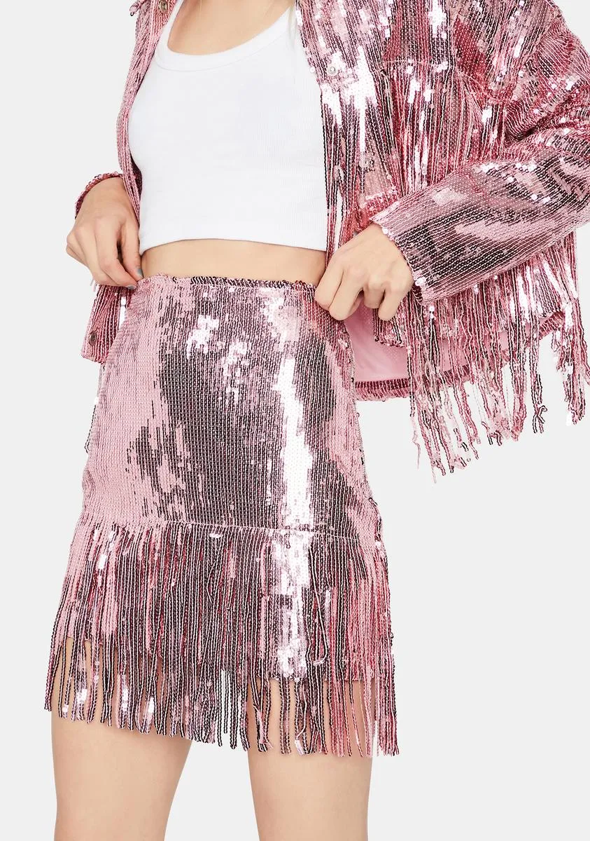 Sweet Blindin' Baddie Sequin Skirt sold by Dolls Kill
