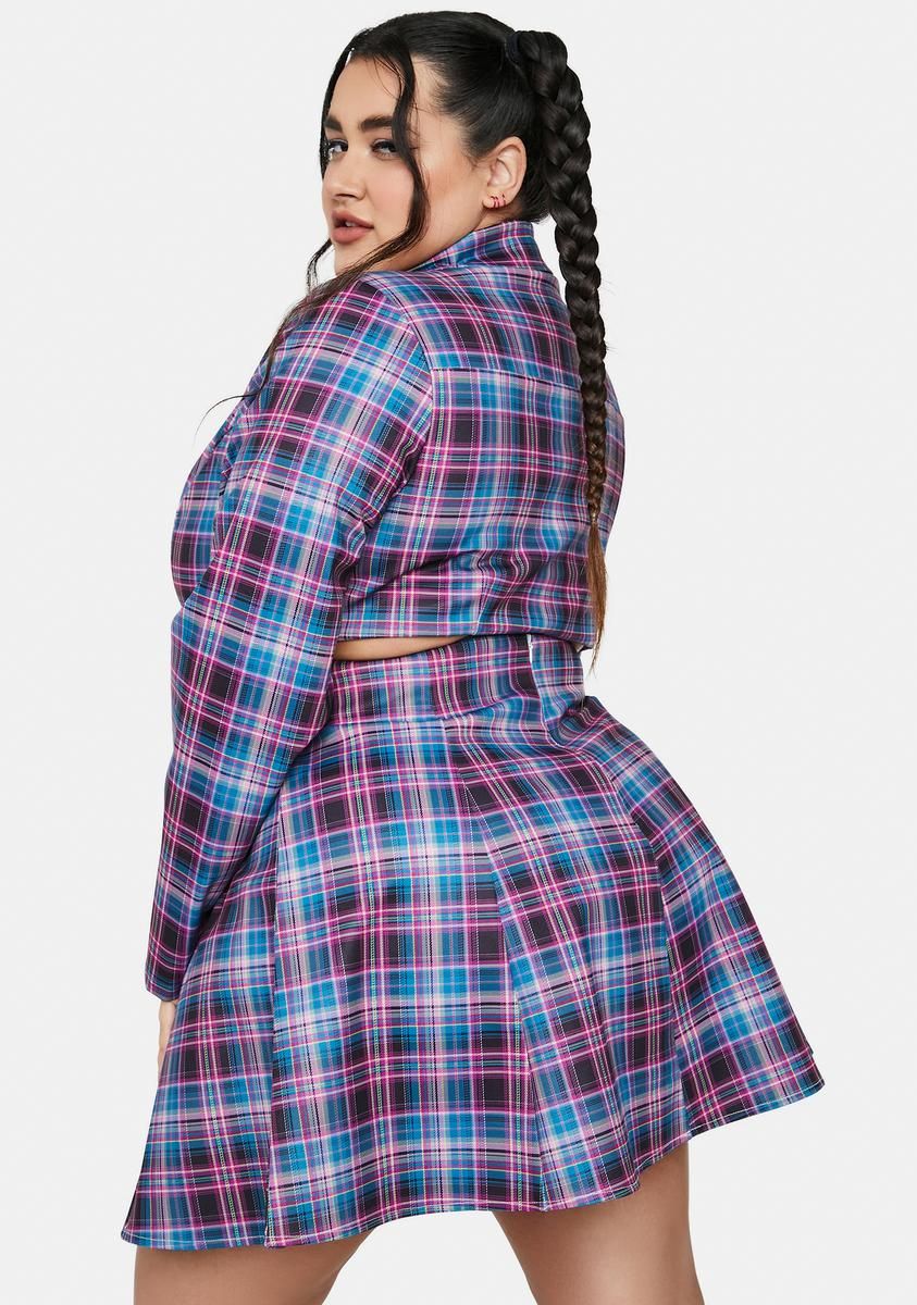 Plus Back 2 School Baddie Plaid Skirt sold by Dolls Kill product image thumbnail 4