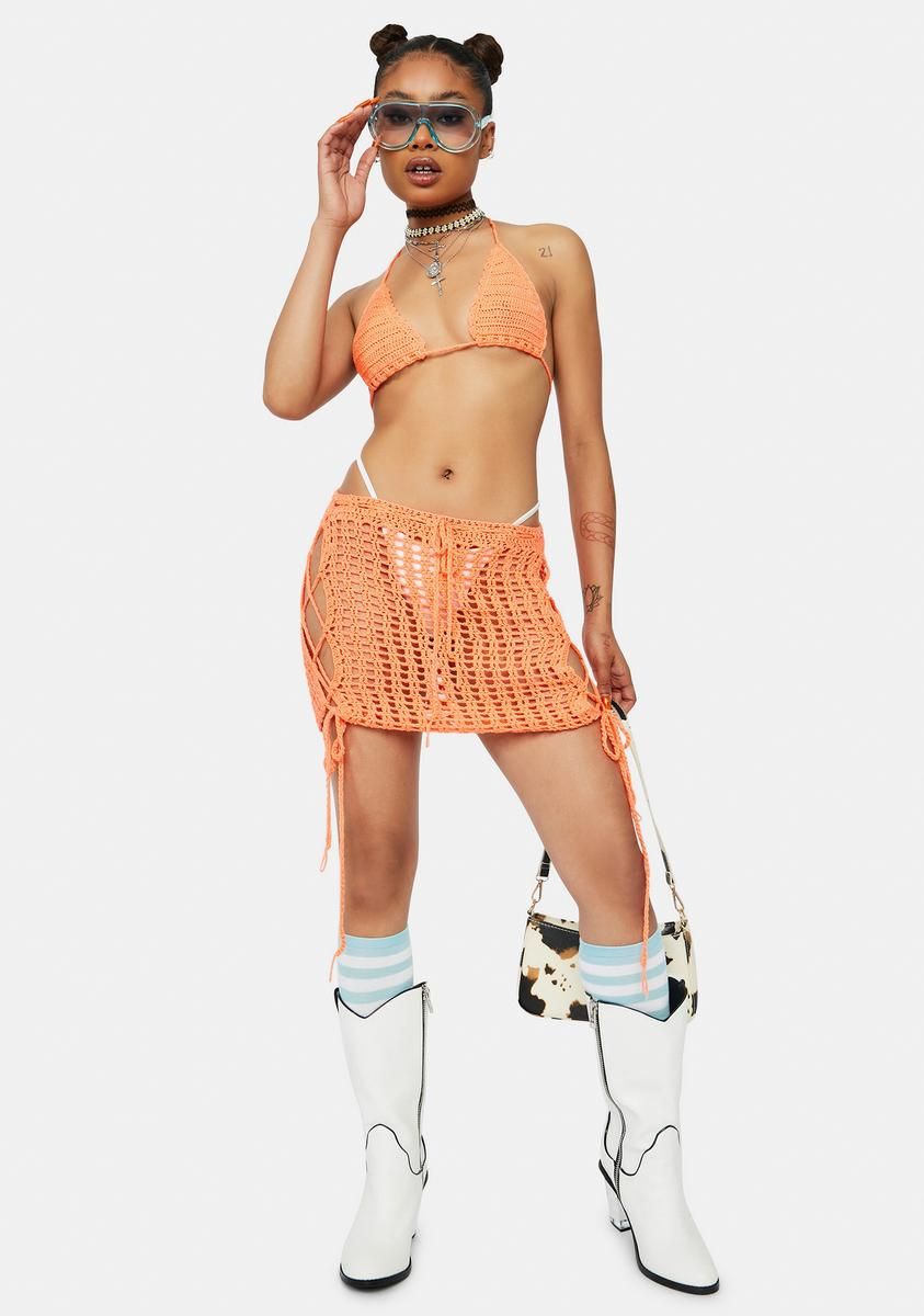 Tangerine Take The Leap Crochet Set sold by Dolls Kill product image thumbnail 3