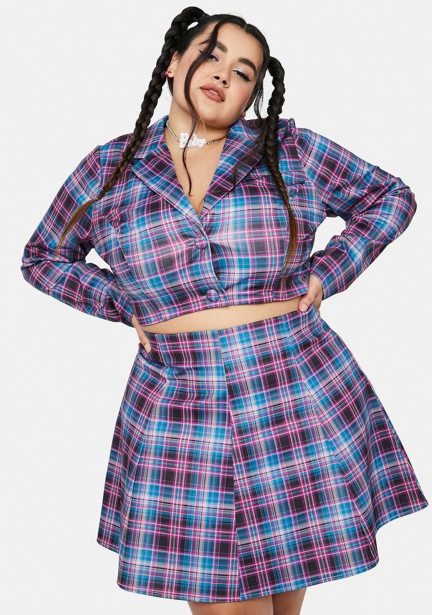 Plus Back 2 School Baddie Plaid Skirt sold by Dolls Kill product image thumbnail 2