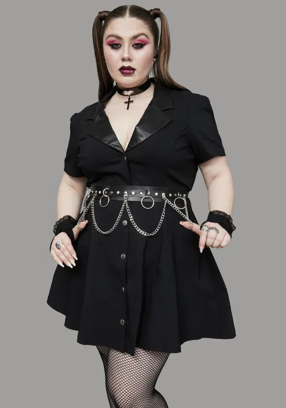 Plus Strange Vices Belted Shirt Dress sold by Dolls Kill