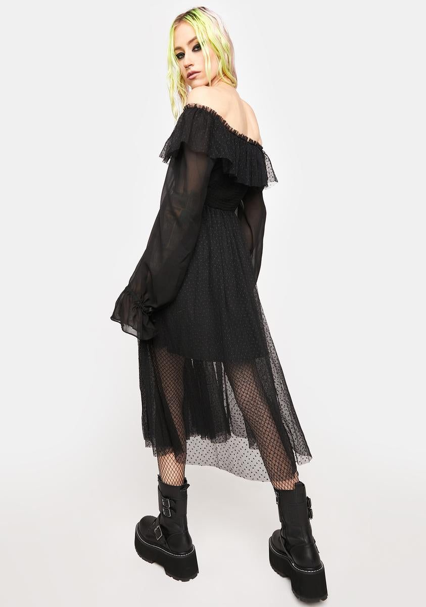 Warning Series Texture Chiffon Midi Dress sold by Dolls Kill product image thumbnail 4