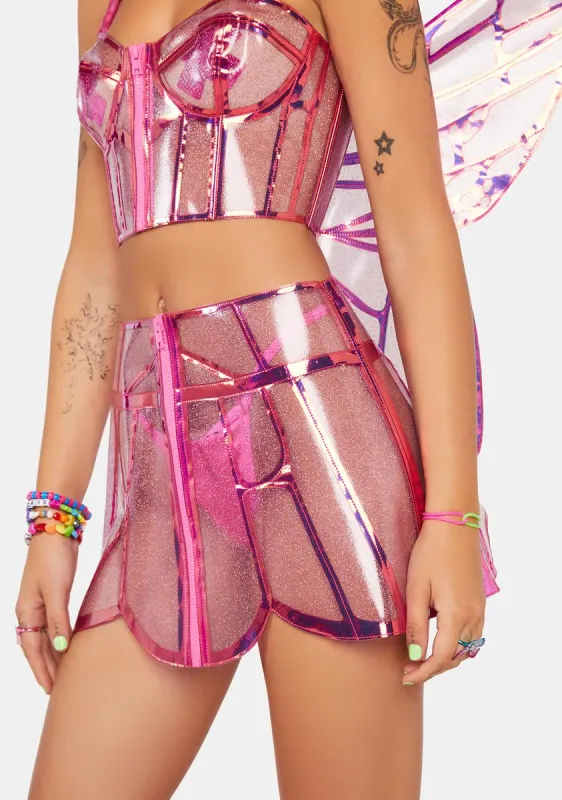 Fairy Butterfly Supreme Holographic Mini Skirt sold by Dolls Kill