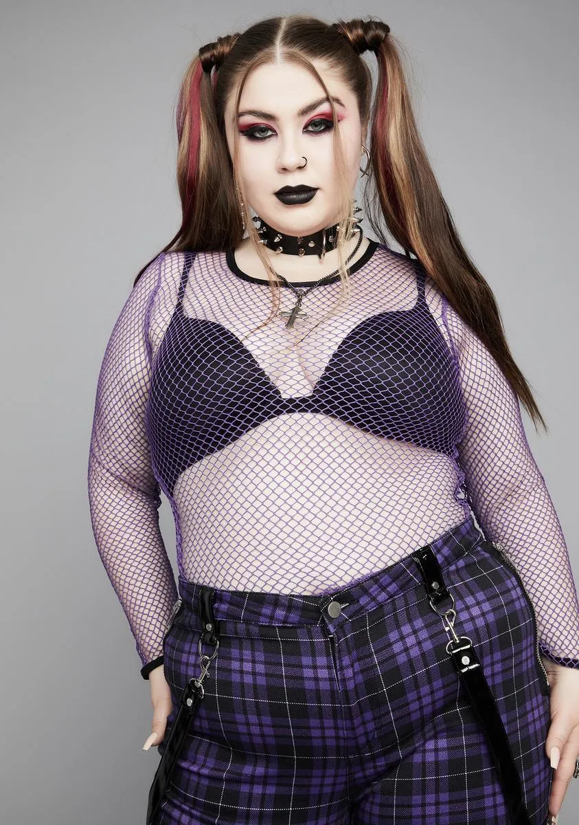 Plus Presence Of Evil Fishnet Top sold by Dolls Kill