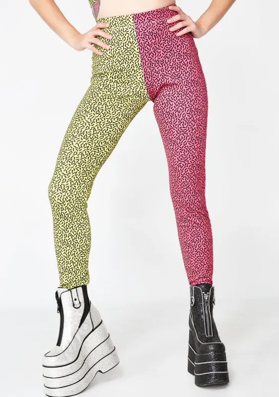 Harsh Lines Colorblock Unisexx Leggings sold by Dolls Kill