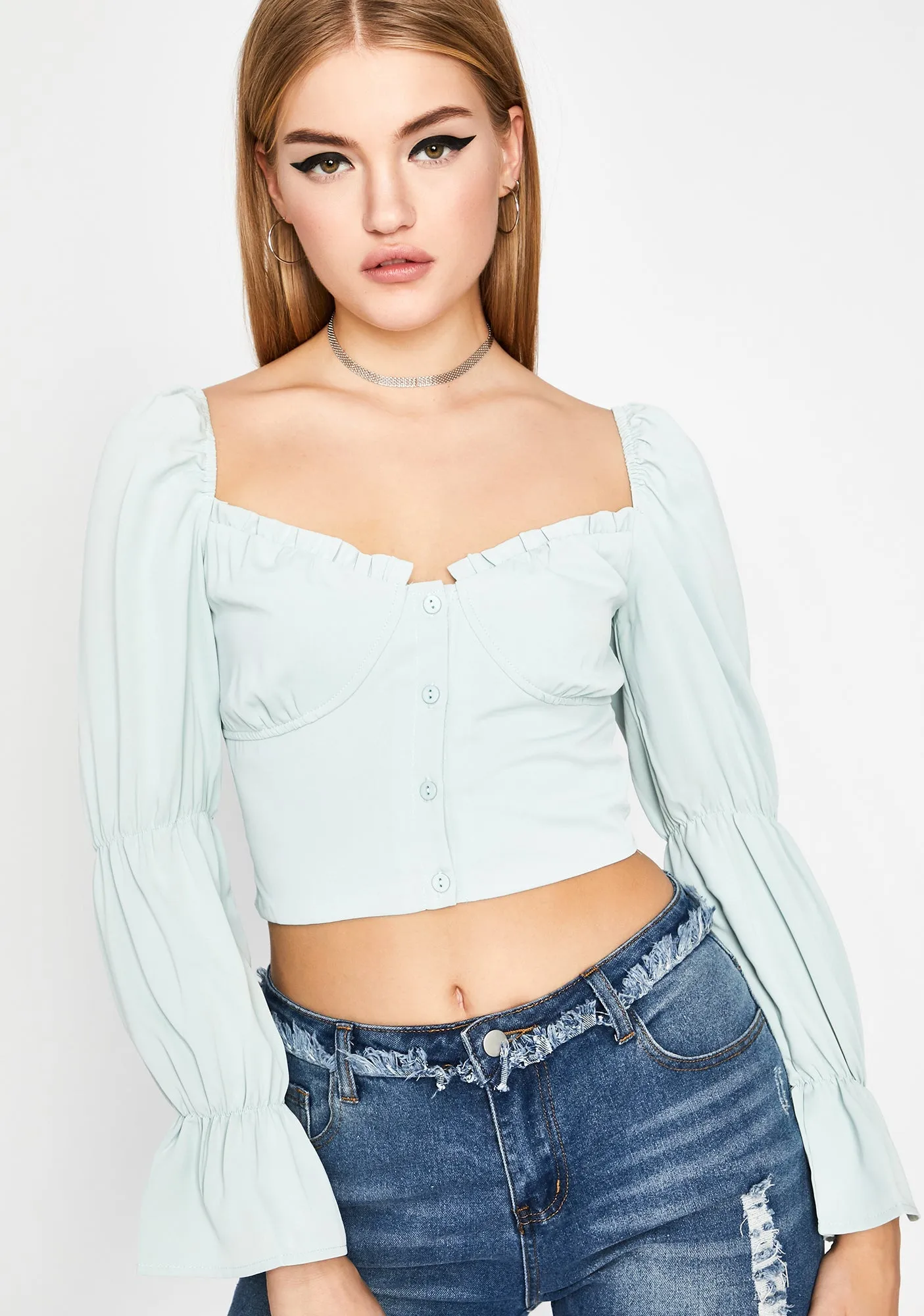 Wish U Were Here Blouse Top sold by Dolls Kill