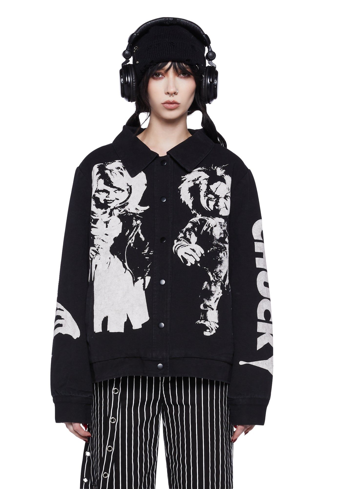 Without Warning Twill Jacket sold by Dolls Kill