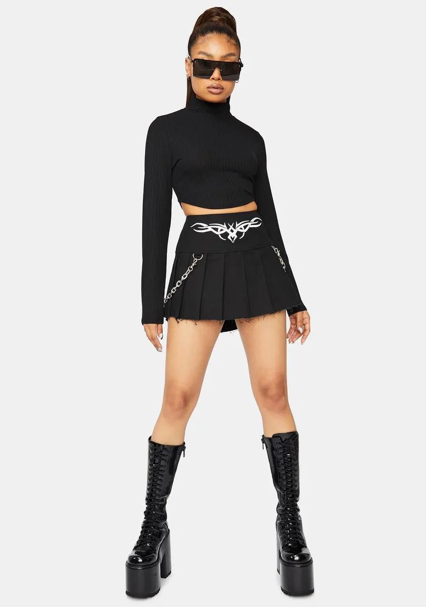 Dark Confession Time Cutout Back Crop Top sold by Dolls Kill product image thumbnail 3