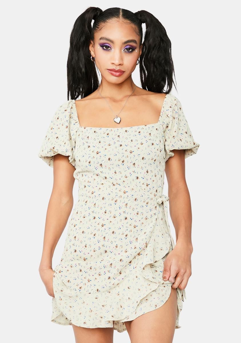 Sage Take It All Floral Dress sold by Dolls Kill