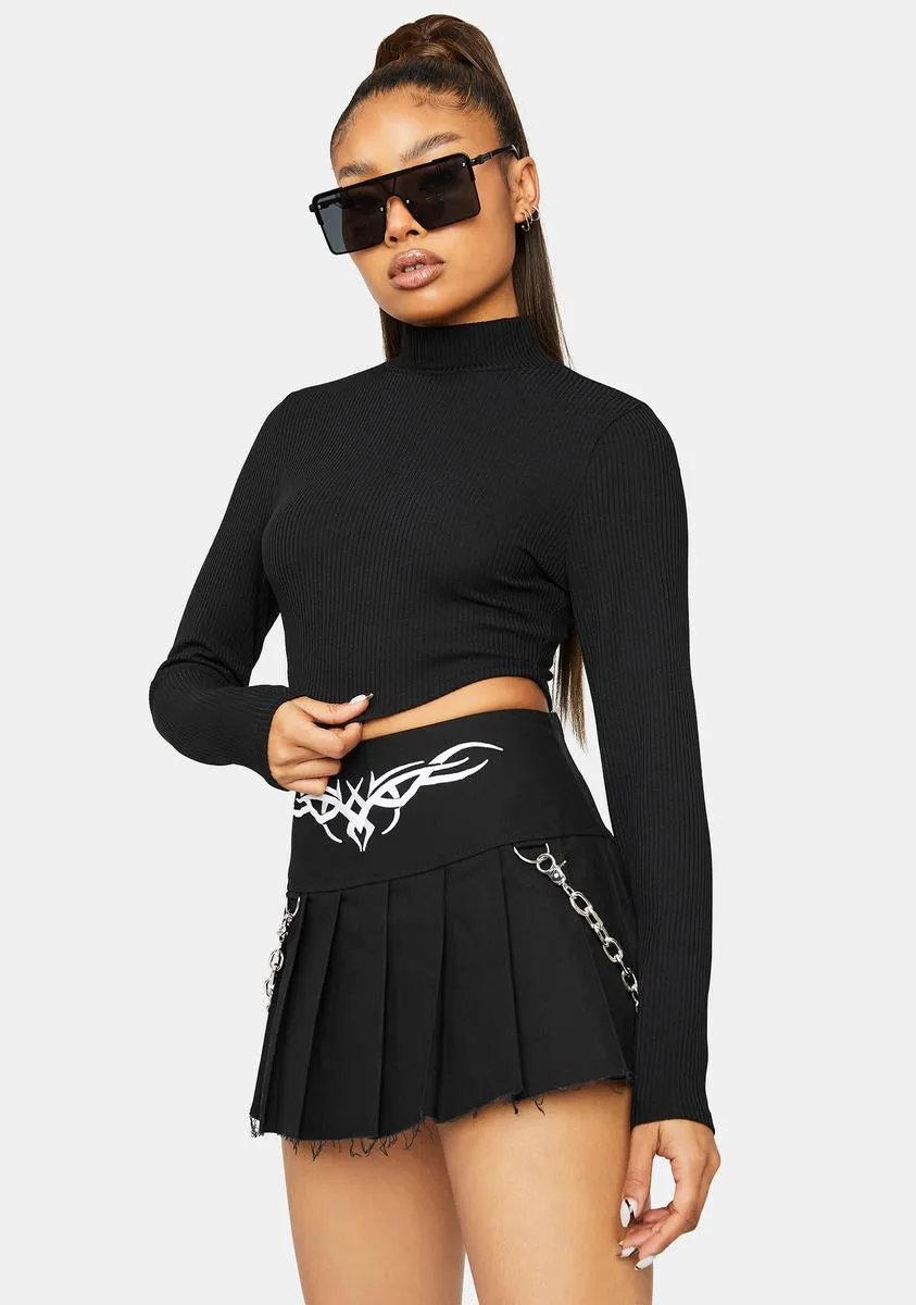 Dark Confession Time Cutout Back Crop Top sold by Dolls Kill product image thumbnail 2