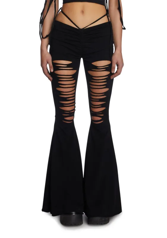 Echo V-Cut Cut-Out Bell Bottoms sold by Dolls Kill