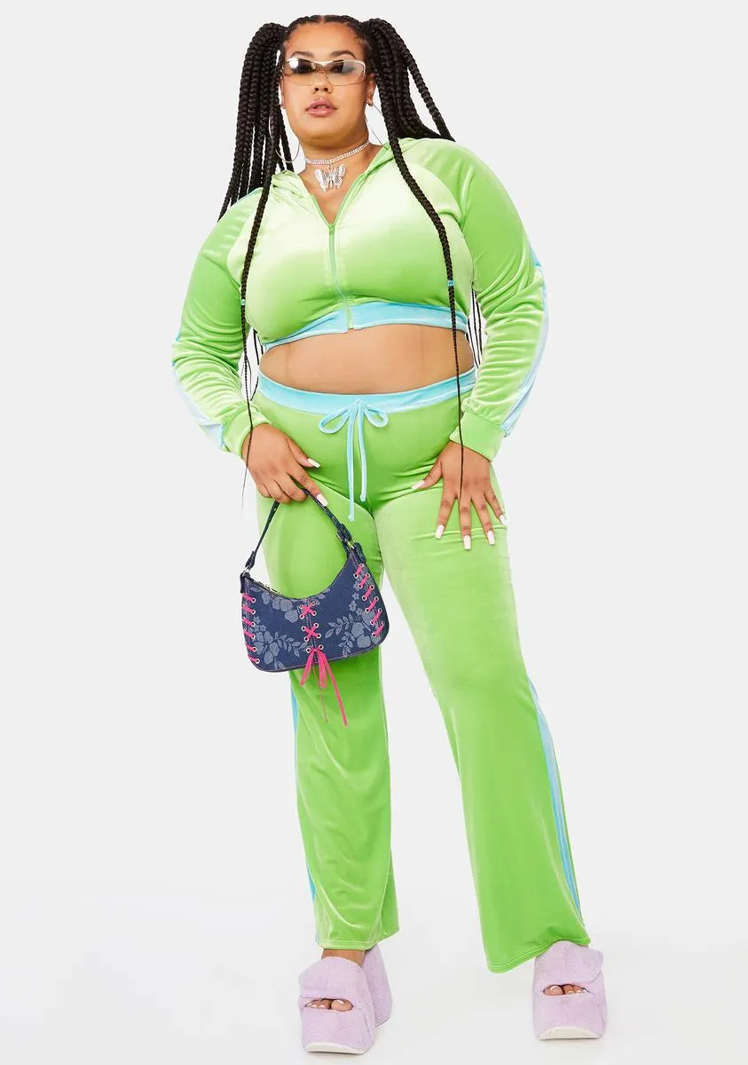 Plus Lime Indulge Me Velour Tracksuit Set sold by Dolls Kill product image thumbnail 3