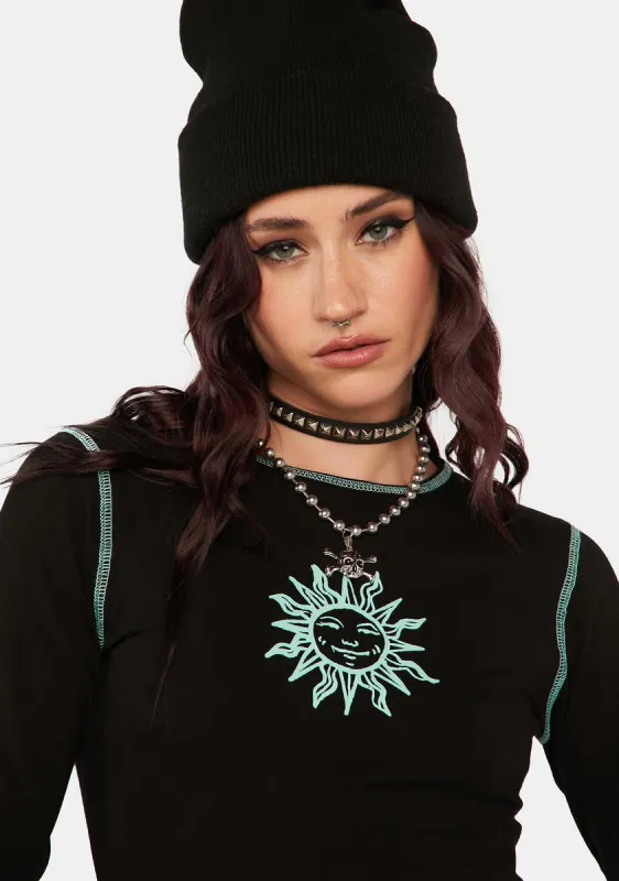Sun Printed Crop Top sold by Dolls Kill