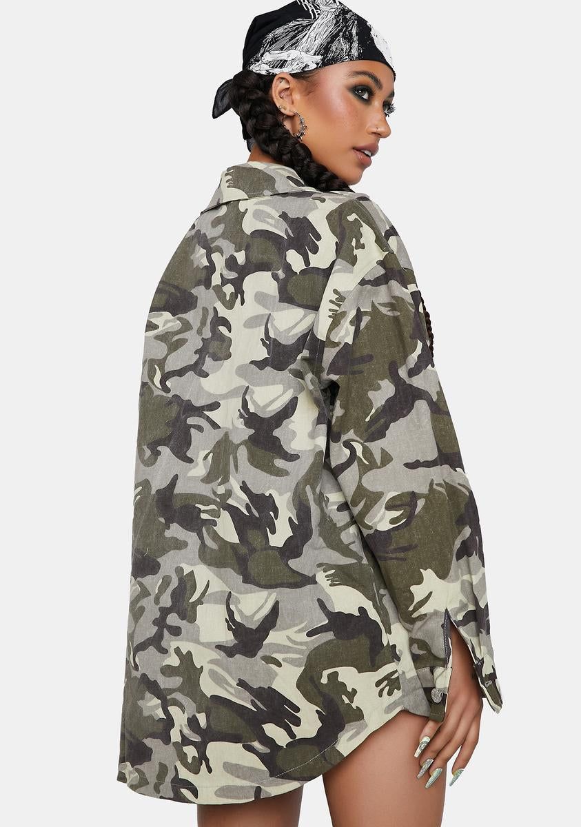 Declassified For You Camo Jacket sold by Dolls Kill product image thumbnail 4