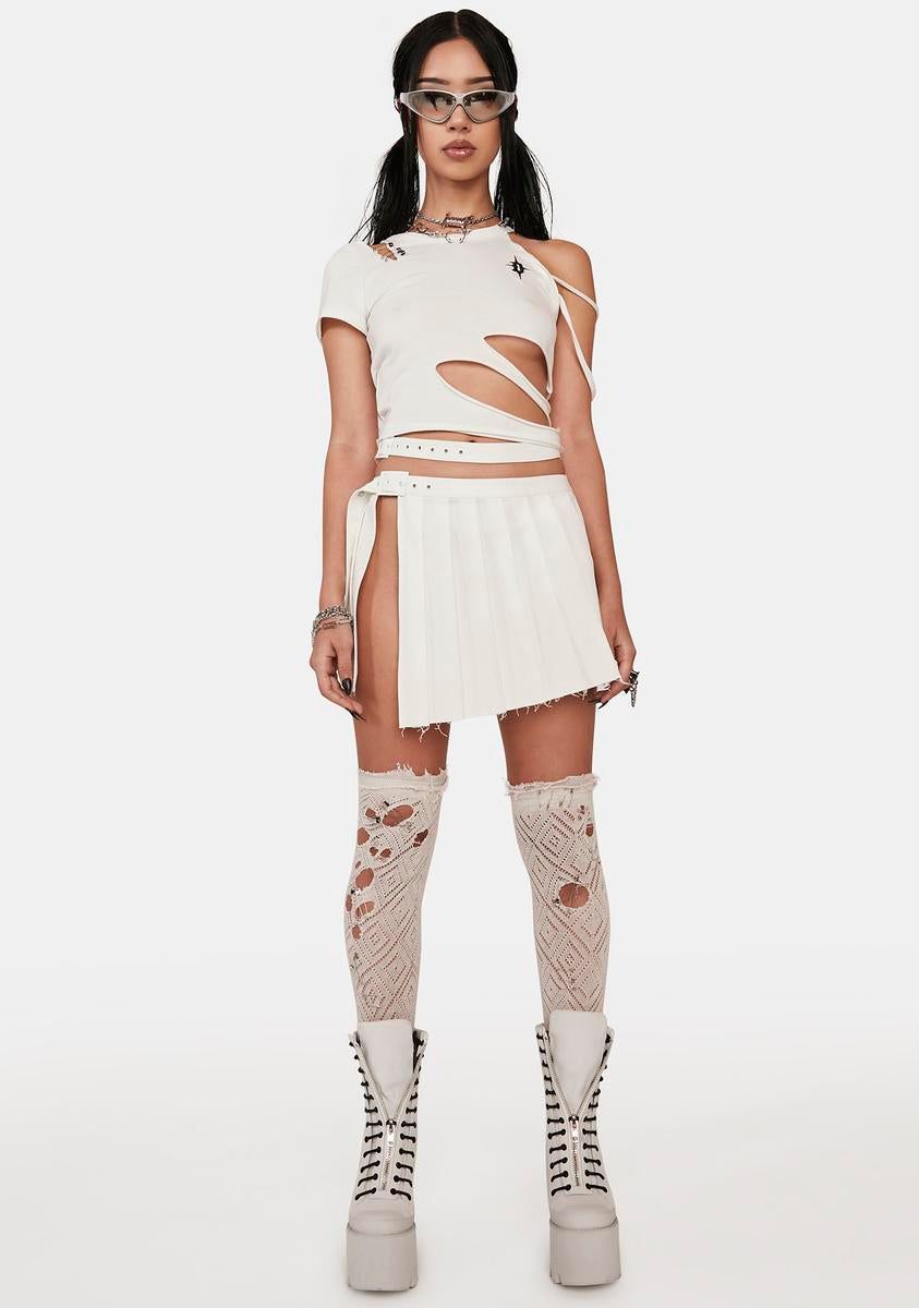 Distortion Cut-Out Crop Tee sold by Dolls Kill product image thumbnail 3