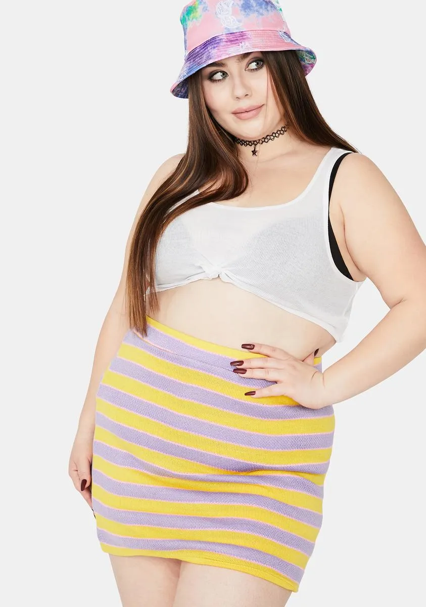 Plus Stripe Knitted Mini Skirt sold by Dolls Kill product image thumbnail 2