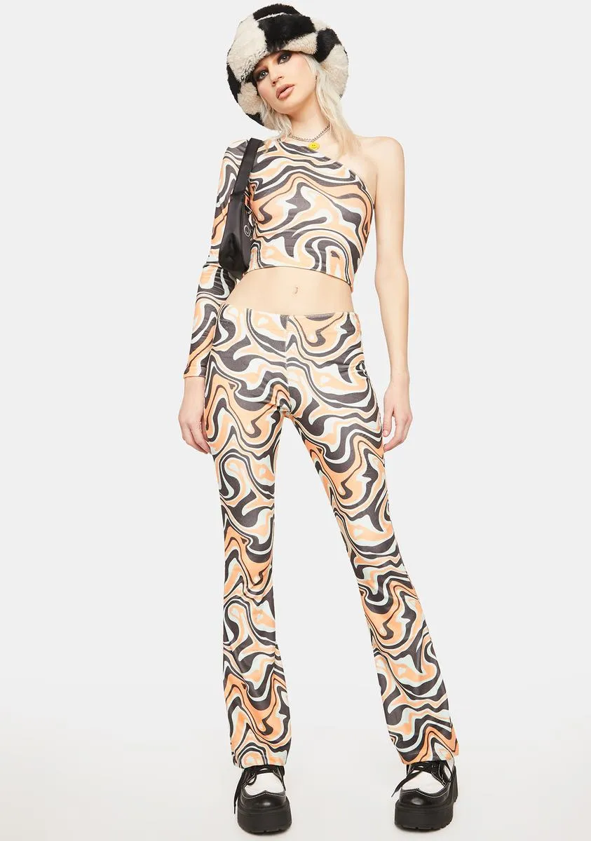 Asymmetric Trippy Velour Flare Pants sold by Dolls Kill product image thumbnail 2