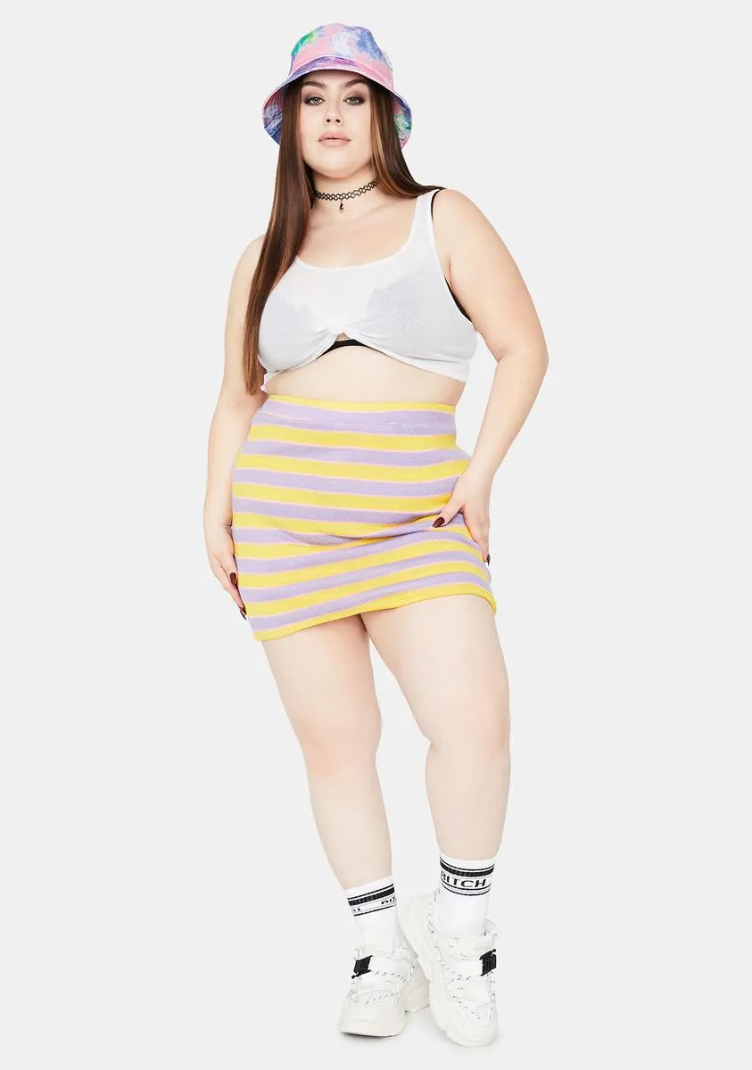 Plus Stripe Knitted Mini Skirt sold by Dolls Kill product image thumbnail 3
