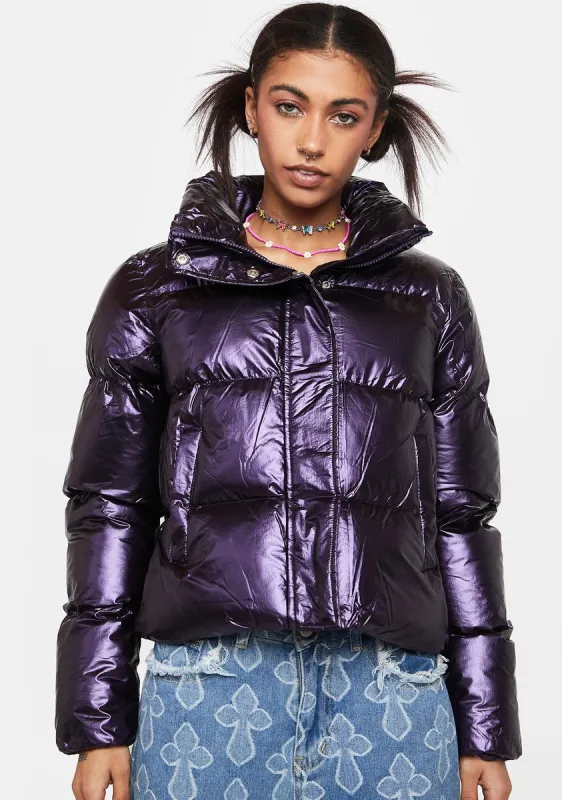 Violet Coco Puffer Jacket sold by Dolls Kill