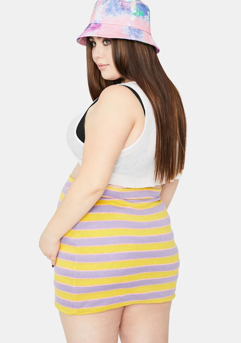 Plus Stripe Knitted Mini Skirt sold by Dolls Kill product image thumbnail 4