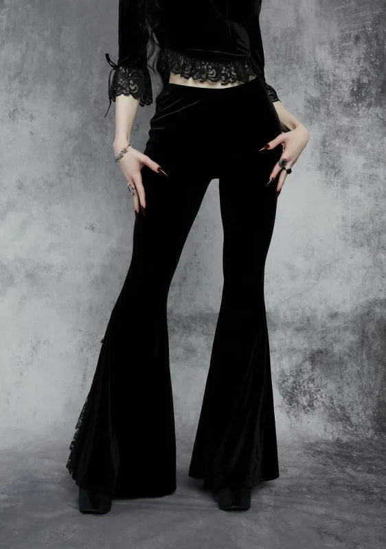 Midnight Divination Velvet Bell Bottoms sold by Dolls Kill