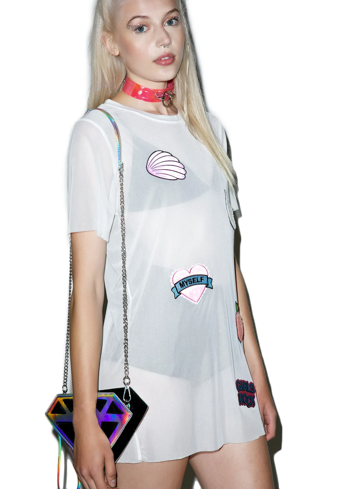 Girl Power Patches Mesh Dress sold by Dolls Kill product image thumbnail 5