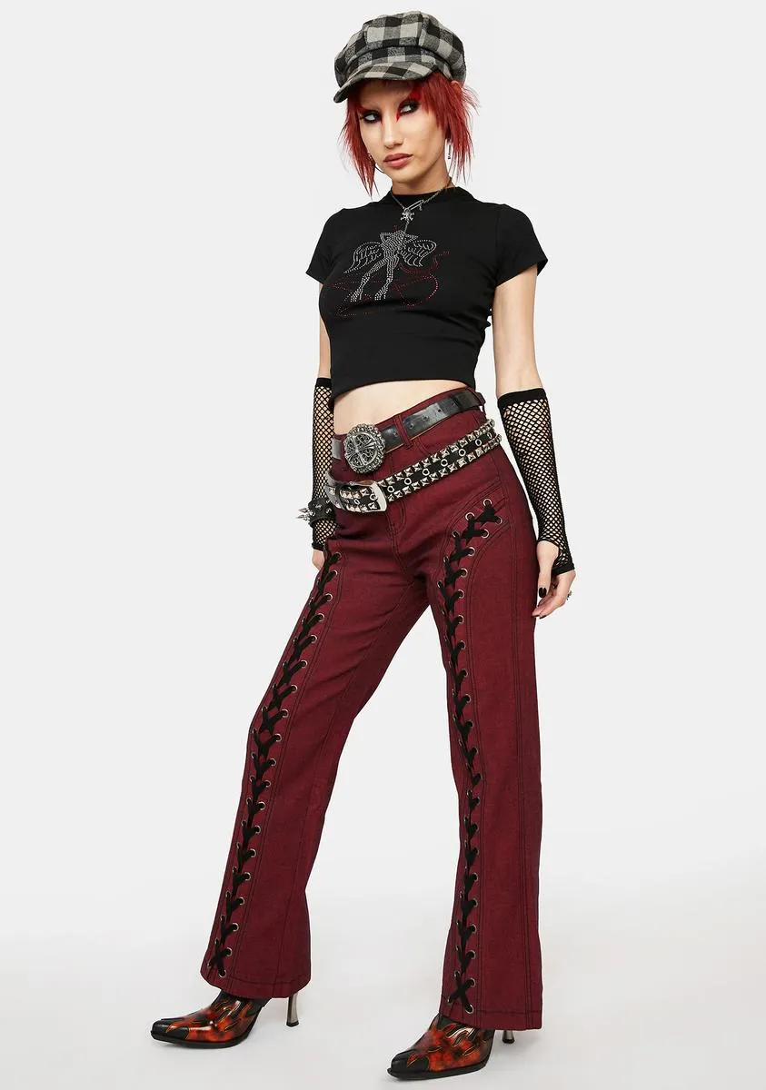 Got Me In Stitches Lace-Up Pants sold by Dolls Kill product image thumbnail 2