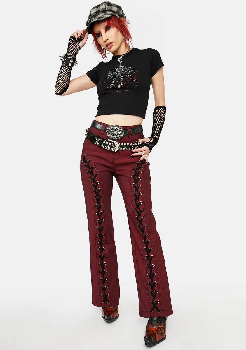 Got Me In Stitches Lace-Up Pants sold by Dolls Kill product image thumbnail 3