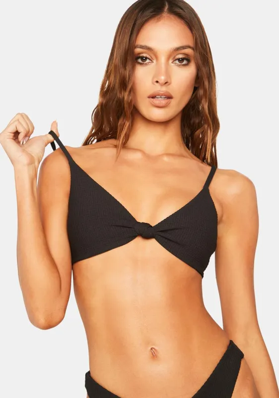 Black Zen Bikini Top sold by Dolls Kill