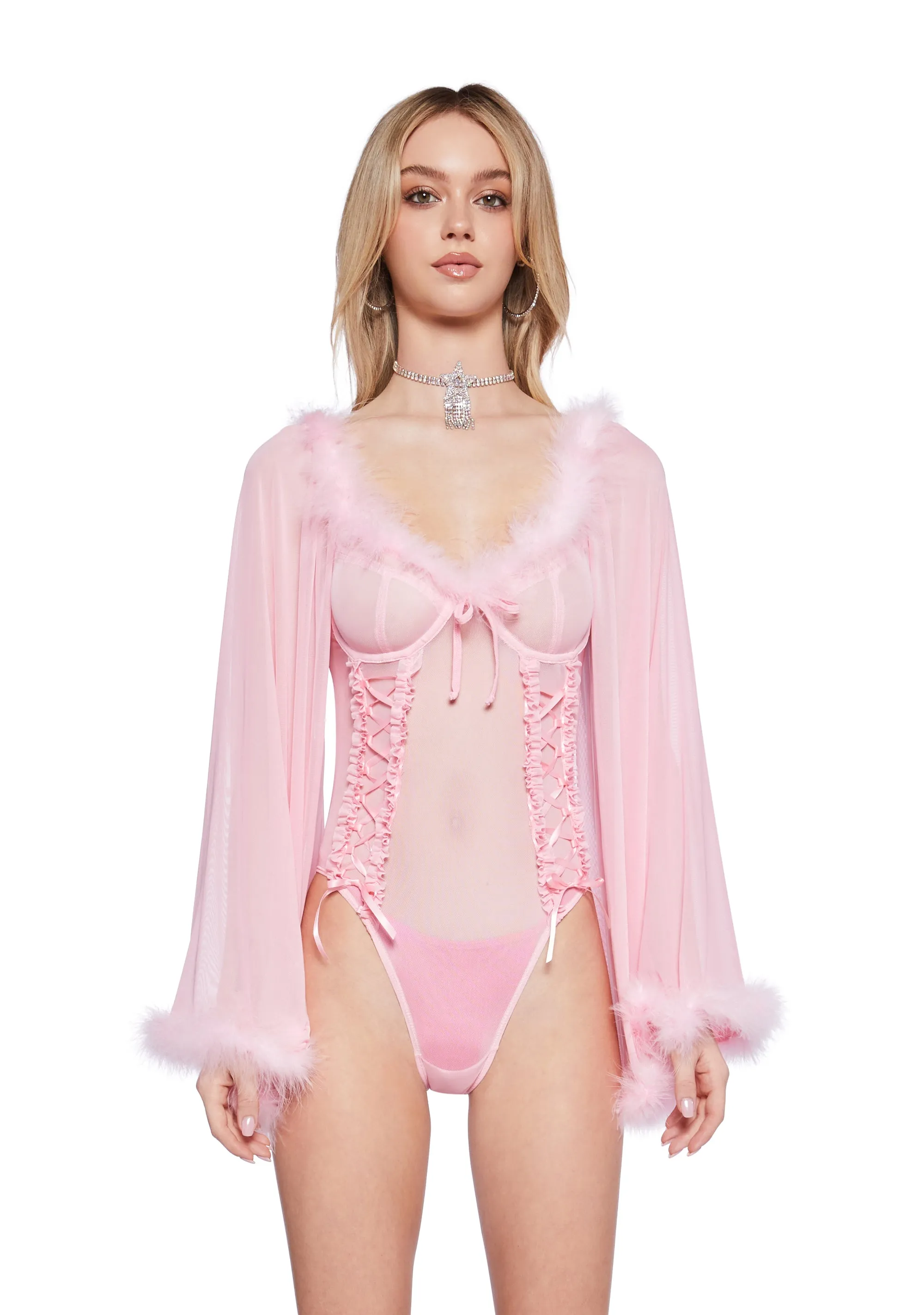Romantic Interlude Mesh Bodysuit sold by Dolls Kill